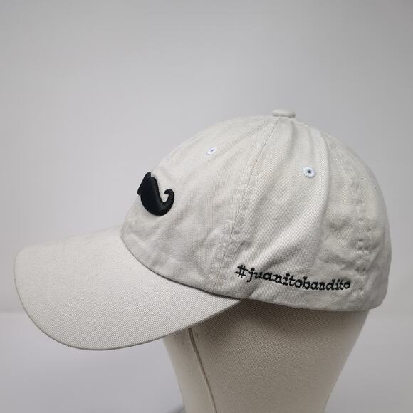 Mustache Juanito Bandito Slideback Hat Gray One Size Embroidered Yupoong - Picture 3 of 9